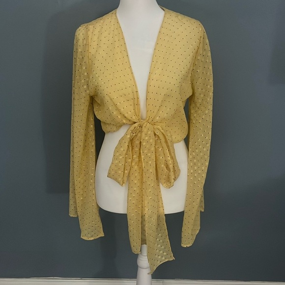Audrey 3+1 Tops - Audrey 3+1 Wrap Top blouse shirt spring summer sheer convertible polka dot 💛🌻💛🌻
